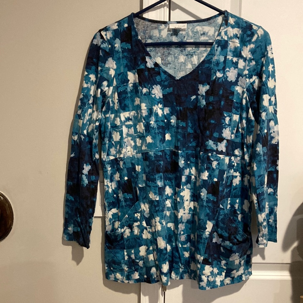 PureJill Teal Blue Shirt with Pockets - Picture 1 of 8